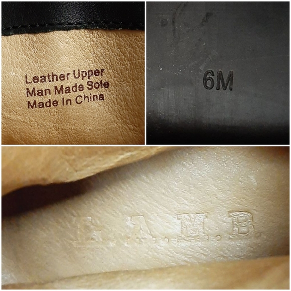 L.A.M.B. Tessa Moto Short Ankle Stud Boots Slip-On Genuine Leather Black Sz 6 M - Picture 16 of 16